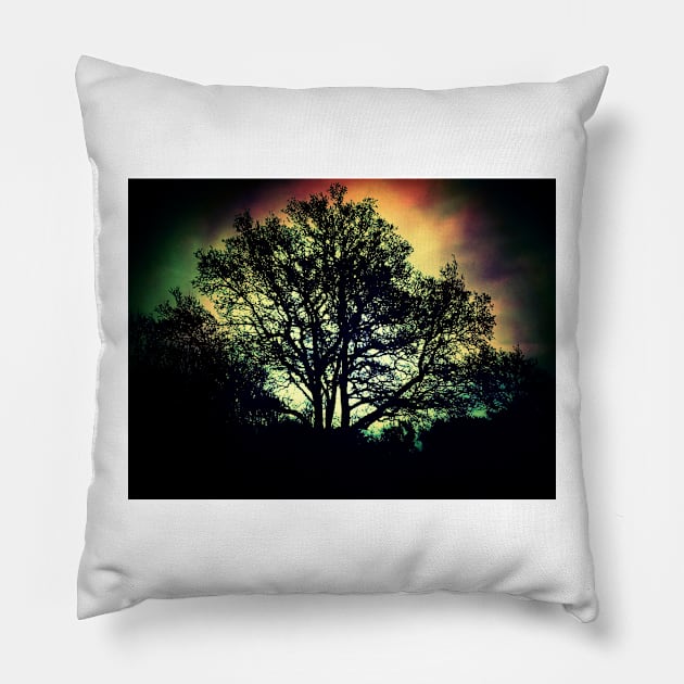 Kaleidoscope SKY and LONE TREE Pillow by mister-john