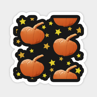 Pumpkins and Stars Tile (Bright Green) Magnet