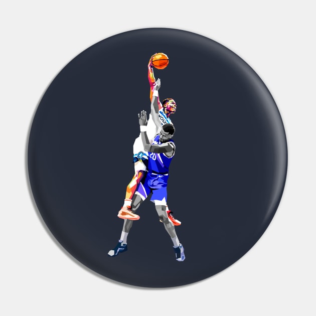 Anthony Edwards Dunk on John Collins WPAP Pin by awangwidyatama