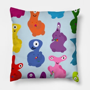 Happy Little Monster Friends Pillow