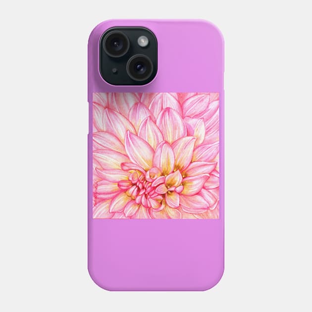 Chrysanthemum in Pink Phone Case by KatareyDesigns