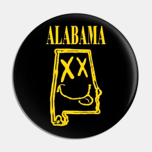 Grunge Heads Alabama Happy Smiling 90's style Grunge Face Pin