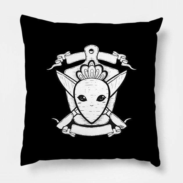 Radish/Carrot and Knife Coat of Arms Pillow by zarya_kiqo