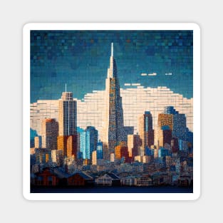 Mosaic San Francisco Skyline Square | San Fran Architecture | California Magnet