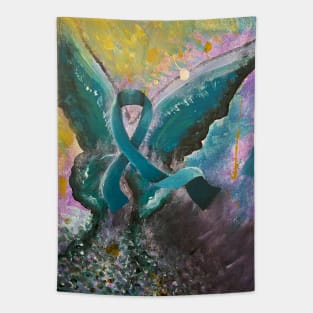 Teal Butterfly Tapestry