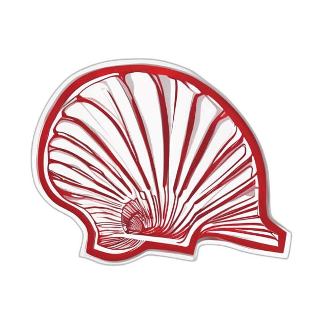 Elegant Red Scallop Shell Design No. 764 by cornelliusy