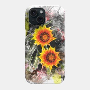 Glowing yellow daisies on white Phone Case