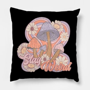 Stay Weird Retro vintage aesthetic Pillow