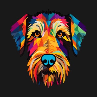 Colorful Airedale Terrier Dog Face Cute Puppy Art T-Shirt