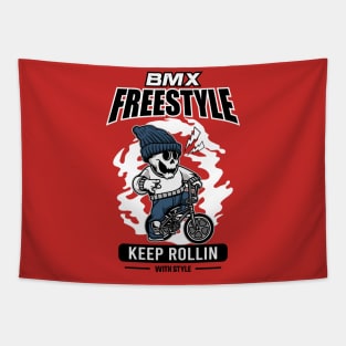 BMX skull Freestyle Cartoon Tapestry