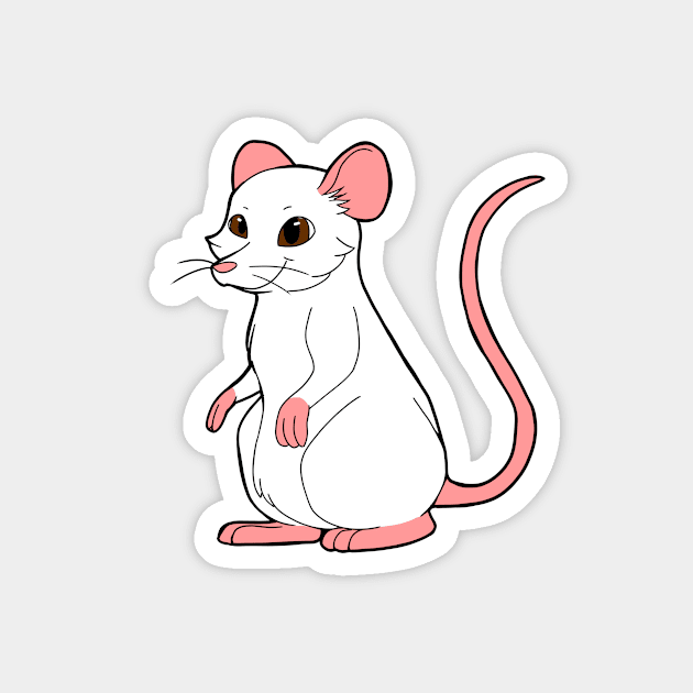 White Rat Magnet by Adastumae