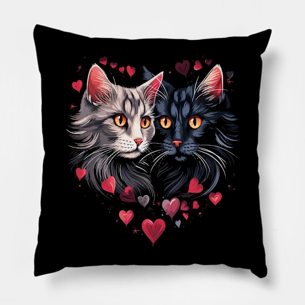 American Bobtail Couple Valentine Pillow by JH Mart