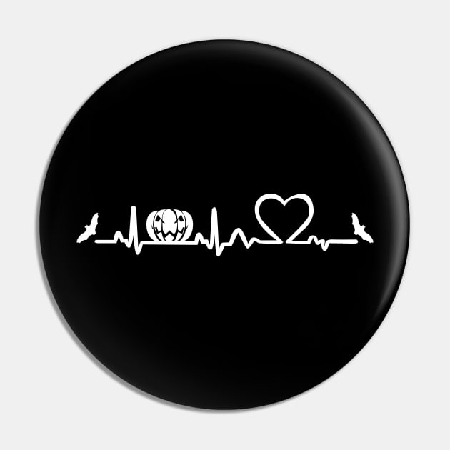 Halloween Pumpkin Heartbeat T-shirt Pin by JDaneStore