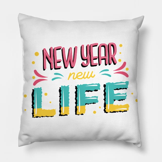 Happy New Year New Life Pillow by MajorCompany