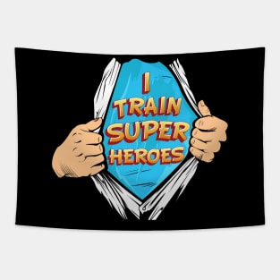 i train super heroes Tapestry