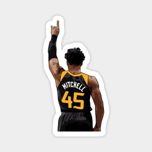 Donovan Mitchell Vector Back Black Magnet