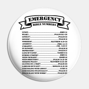 Emergency Bible Numbers Pin