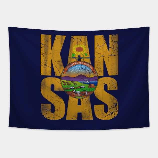 Kansas Flag Stacker Tapestry by E