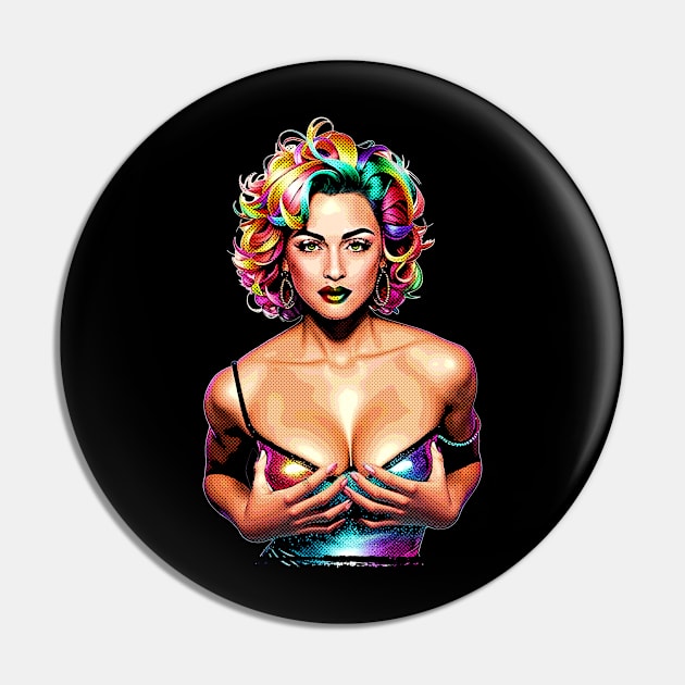 Madonna Pop Art Halftone Retro Pin by Mr.FansArt