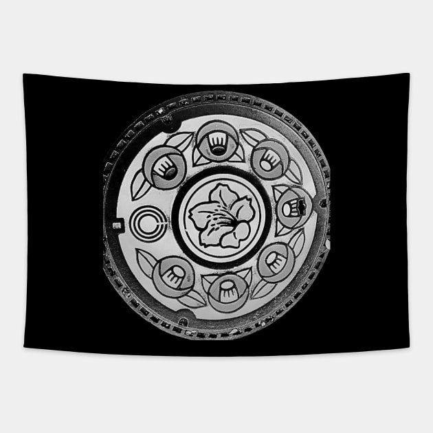 Japanese Manhole Tapestry by Suddha Design