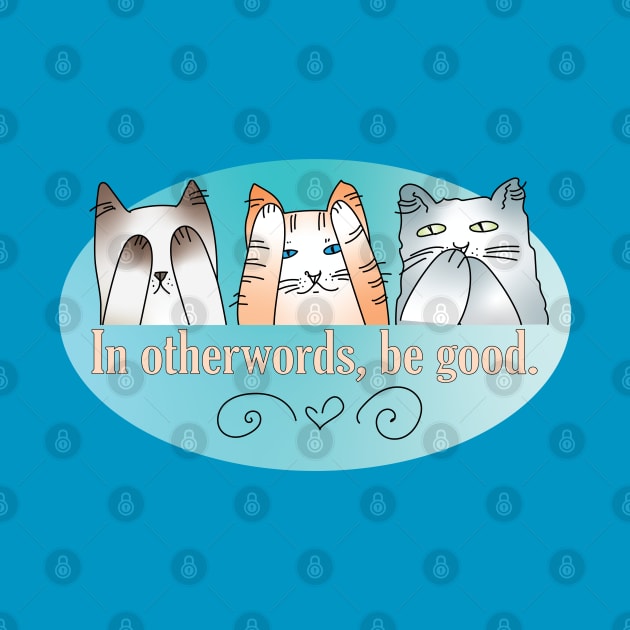 Kitties that see, hear or speak no evil in pastel colors by HelenDBVickers