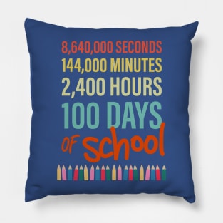 100 Days of School, Hours, Minutes and Seconds with Crayons Pillow