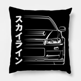 Skyline R34 GT-R Silhouette Pillow