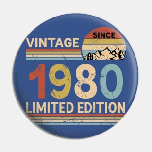 Vintage Since 1980 Limited Edition 43rd Birthday Gift Vintage Men's Pin