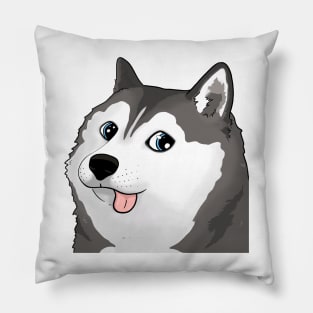 siberian husky doge / moonmoon meme Pillow