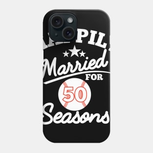 Happily married for 50 seasons, golden wedding anniversary gift Phone Case