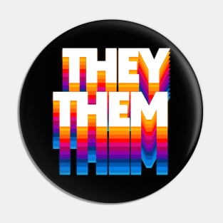 They/Them Pronouns --- Retro Style Design Pin