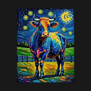 Cow in starry night T-Shirt