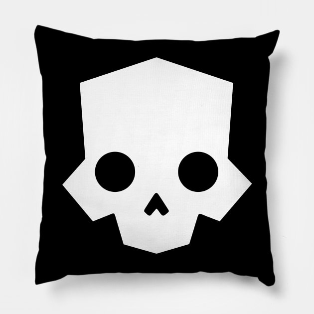 Skull logo (white) Pillow by JamesCMarshall