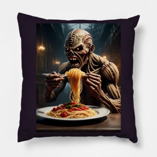 Eddie eating spaghetti Pillow