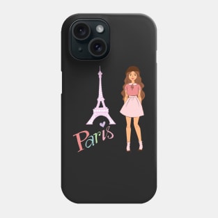 Paris and girl Phone Case