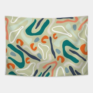 Abstract Lines And Soft Colors Tapestry