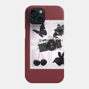 Animals, flowers, fruits and black objects Phone Case