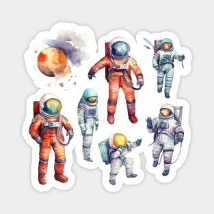 Astronaut Watercolor People Magnet