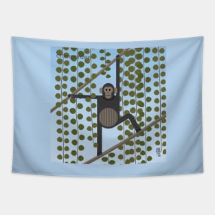 Minimal Zoo Art Series | A to Z  | Chimpanzee | Square Tapestry