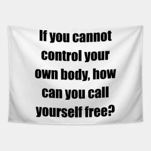 Call yourself free (front, black lettering, impact font) Tapestry