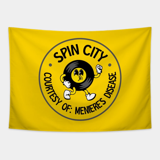 Spin City - Meniere's Disease Awareness Tapestry by Football from the Left