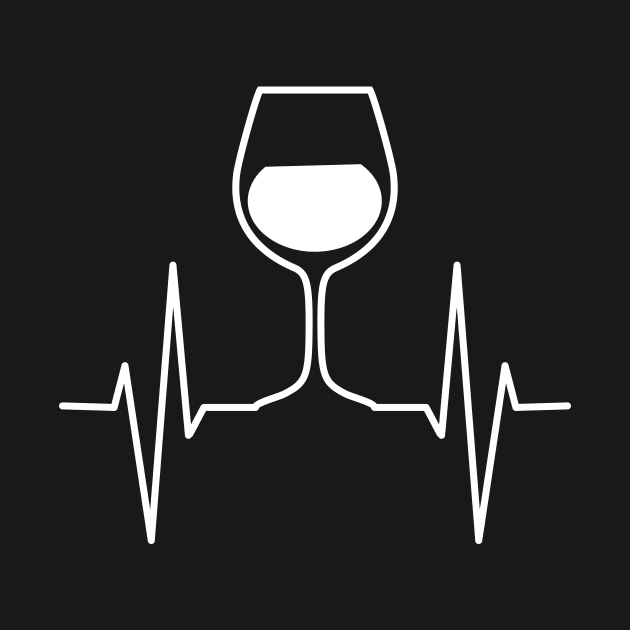 wine heart beat funny T-shirt by RedYolk