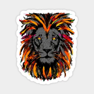 Orange Lion Head - Lion Portrait - Tigazprint Magnet