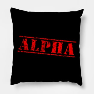 ALPHA stamp weathered Pillow