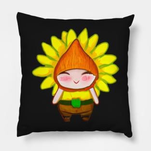 Cute Sunflower Gnome Pillow