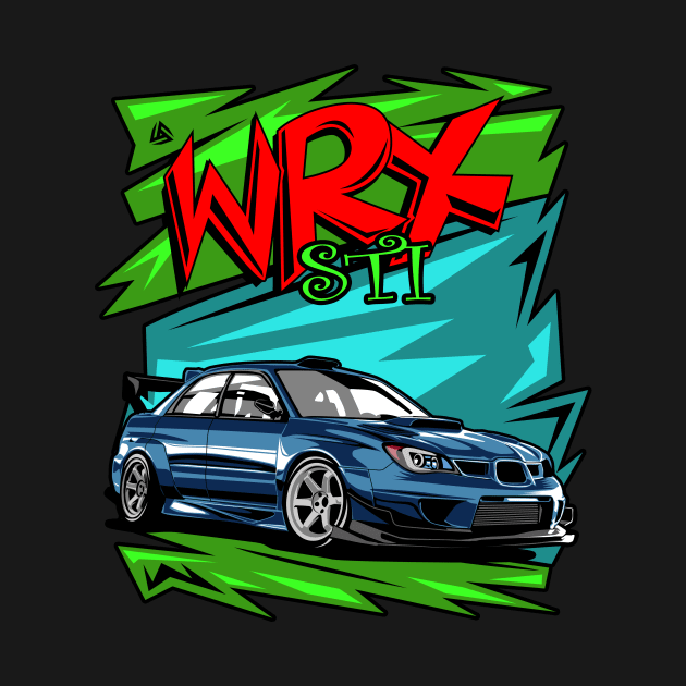 subie WRX sti illustration vector art by ASAKDESIGNS