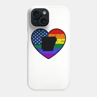 Arkansas United States Gay Pride Flag Heart Phone Case