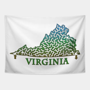 State of Virginia Colorful Maze Tapestry