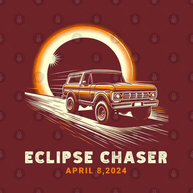 Eclipse Chaser 2024 Total Solar Eclipse Truck Road Trip T-Shirt by Klimek Prints