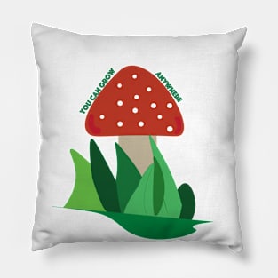 Positive Mushroom Artwork Pillow